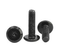 20/40/100 pièces Vis à tête plate hexagonale creuse M3 M4 M5 M6 M8 en acier inoxydable noir 304(12mm,M4 (100pcs))