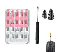 20/40/60/100 Pcs Tire Repair Rubber Nail Kit with 2 Sizes,Fast Self-Service Tire Repair Tools,Vacuum Tire Repair Plugs with Box and Screwdriver,for Car Motorcycle Truck (20Pcs)