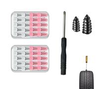 20/40/60/100 Pcs Tire Repair Rubber Nail Kit with 2 Sizes,Fast Self-Service Tire Repair Tools,Vacuum Tire Repair Plugs with Box and Screwdriver,for Car Motorcycle Truck (40Pcs)