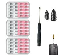 20/40/60/100 Pcs Tire Repair Rubber Nail Kit with 2 Sizes,Fast Self-Service Tire Repair Tools,Vacuum Tire Repair Plugs with Box and Screwdriver,for Car Motorcycle Truck (60Pcs)
