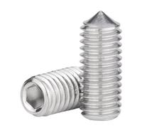 20/40/80 Pièces M5 304 Vis Sans Tête En Acier Inoxydable Pointe Conique Jeu De Douilles Hexagonales Boulons DIN 914(M5 X 4mm-400pcs)