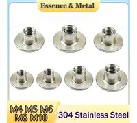 20/40 PIÈCES Écrous de soudure à base ronde en acier inoxydable 304 M4 M5 M6 M8 M10, écrous en T à trou traversant pour connexion à bride, pour meubles M4x8