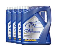 20 (4x5) Litres MANNOL Antigel AG11 Concentré De Protection Contre Le Gel Bleu