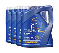 20 (4x5) Litres MANNOL SAE 10W-40 UHPD TS-5 LKW Huile / Huile Moteur