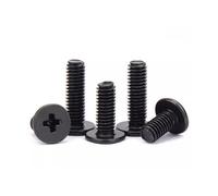 20/50/100/500 pièces M1.2 .4 .6 M2 M3 M4 M5 M6 fer noir zingué vis à tête fine grande plate avec bord mince(2mm,M1.4 (500PCS))