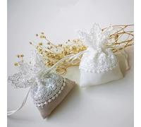 20/50/100 pièces Emballage De Noël Sac Cadeau en Dentelle Bonbons Dragée Sac À Cordon pour La Maison Fête De Vacances Bricolage Décor De Mariage