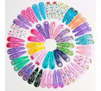 20/50 pièces Barrettes BB imprimées mignons au hasard, épingles à cheveux mode dopamine, accessoires capillaires pour filles, avec des motifs amusants (fraise, fleur, cœur, licorne, papillon etc.) - P