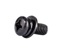 20-50 pièces M2/M2.5/M3/M4/M5/M6 vis à tête ronde, fessure cruciforme et rondelles en acier au carbone noir, M6x14mm
