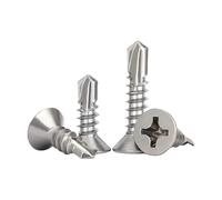 20/50 pièces M3.5 M4.2M4.8 410 vis autotaraudeuses en acier inoxydable à tête plate vis métalliques autoperceuses for toiture en tôle(M3.5-50Pcs,45mm)