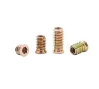 20/50 pièces M6 M8 M10 Écrous à tête hexagonale creuse à bride en acier au carbone for meubles, filetage for écrous à insérer dans le bois(M6x17 50pcs)