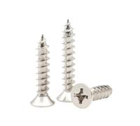 20-500 Pièces M1-M6 KA-type Vis autoforantes électroniques à tête fraisée fendue cruciforme en acier au carbone, nickelée, M6x25mm(50 pièces)
