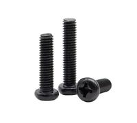 20-500 Pièces M1-M6 PM-type Vis à machine à tête bombée fendue cruciforme en acier au carbone noir, M1.7x3mm(500 pièces)