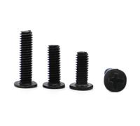 20/50pcs CM M2 M2.5 M3 M4 Black Carbon Steel Cross Ultra Thin Flat Wafer Head Bolt Laptop Screws(12mm,M2 50pcs)