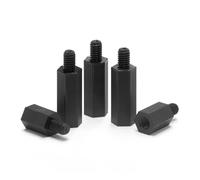 20/50pcs mâle à femelle blanc/noir PCB Nylon entretoise M2 M2.5 M3 M4 * L + 6 colonne plastique espacement vis longueur: 5-50mm(Black,M2x6-6mm(50pcs))