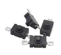 【20-5PCS】Interrupteur de lampe de poche 18x12mm 1,5A 250VAC Interrupteur à bouton-poussoir autobloquant 2P-ON-OFF Petits interrupteurs KAN-28(5PCS)