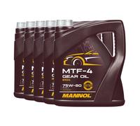 20 (5X4) Litres MANNOL 75W-80 MTF-4 API GL-4/ GL4/ Huile De Boîte De Vitesses