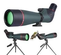 20-60x80 HD Longue-Vues pour Le tir sur Cible, l'observation de la Faune, la Chasse, l'observation des Oiseaux - BAK4 Waterproof Spotting Scope with Tripod, Updated Smartphone Holder, Carry Bag