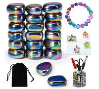 20 Aimants en Hématite Colorés, Irrégulières Pierres Magnétiques avec Sac de Rangement pour Adultes, Anti-Stress, Décoration, Bureau & Maison, Cadeau Créatif