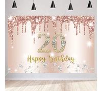 20 anniversaire décoration Affiche rose pailleté tissu pour femme, fond de bannière 20e anniversaire