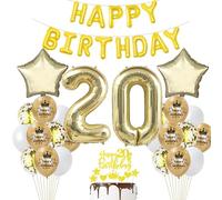 20 ans Anniversaire Femme Déco Ballon 20 ans Anniversaire Décoration Or 20 ans Fête Décoration Champagne Or 20 Anniversaire ballon Homme Femme Décoration Anniversaire 20 ans Ballon 20 ans Or