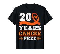 20 Ans de Guerrier survivant à la leucémie Ruban Orange sans Cancer T-Shirt Graphique avec Valeur, Homme, Noir, S