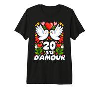 20 Ans de Mariage - Anniversaire De Mariage d’Amour Couple T-Shirt Haut de Gamme