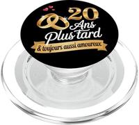 20 Ans de Mariage Noces de Porcelaine Cadeau Couple Amour PopSockets PopGrip pour MagSafe