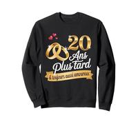 20 Ans de Mariage Noces de Porcelaine Cadeau Couple Amour Sweatshirt