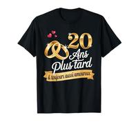 20 Ans de Mariage Noces de Porcelaine Cadeau Couple Amour T-Shirt