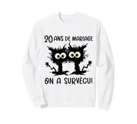 20 Ans De Mariage Noces De Porcelaine Humour Couple Chats Sweatshirt