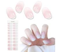 20 Autocollants Ongles Gel UV French Ombre Jelly - Stickers Manucure Semi-Durcis Autoadhésifs pour Nail Art Design - Résistants à l'Eau et Longue Durée