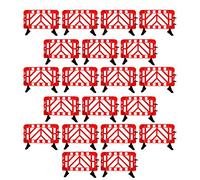 20 barrières de sécurité en plastique - Rouge | Barrière portable de 1,5 m avec douille filetée pour voyant d'avertissement et panneau | Barrière réfléchissante pour la sécurité routière