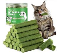 20 Bâtons d'herbe à Chat 100g, Friandise Chat Naturelle au Poulet, Bâton à Mâcher Chat, Catnip/Cataire, Nettoyage des Dents, Anti Boules de Poils, Soin Digestif et Gastro-Intestinal