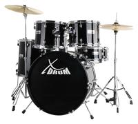20" Batterie Acoustique Drum Set Drumkit Cymbale Tabouret Pedale Baguettes Noir