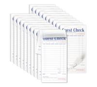 [20 blocs, 50 feuilles/bloc] Bloc de chèques d'invité à une partie pour restaurants, carreaux blancs perforés en 1 partie avec reçu d'invité inférieur pour les commandes de bars, cafés et restaurants