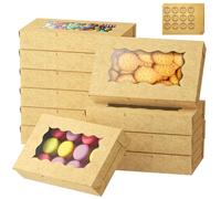 20 BoîTes à Biscuits avec FenêTre D'Observation,BoîTe-Cadeau avec FenêTre D'Observation de 18 * 11 * 4cm,Carton avec 12 Autocollants,BoîTe D'Emballage Jetable pour La FêTe de Mariage D'Anniversaire