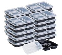 20 boîtes de conservation 3 compartiments avec couvercles - 850 ml [Rosenstein & Söhne]