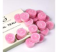 20 Bougies Chaudentes Parfumées, Parfum de Rose, Durée de Combustion 5 Heures, Bougies Colorées à la Cire Végétale, Coffret Cadeau, Lot de Petites Bougies pour Décoration Intérieure