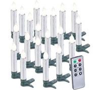 20 bougies LED pour sapin de Noël avec télécommande - coloris argent Lunartec