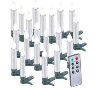20 bougies LED pour sapin de Noël avec télécommande - coloris argent Lunartec