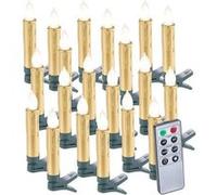 Lunartec 20 bougies LED pour sapin de Noël avec télécommande - coloris doré