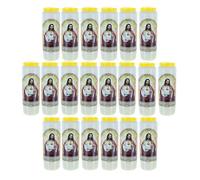 20 Bougies Neuvaine Sacré Coeur de Jésus 17,5 cm - Bougie Neuvaine - Culte Chrétien en Cire végétale