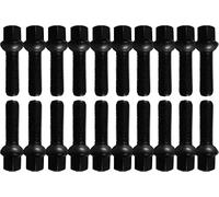20 boulons de roue collier à billes noir M14 x 1.5 27mm R13 compatible avec Audi, Seat, Skoda