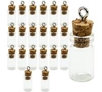 20 Bouteille en Verre 10 x 28mm/0.5ml Bouchon Liege Kit Mini Bouteilles, Set Petit Flacon Verre, Bocaux en Verre Mariage, Désir de Fête (20 Pcs)