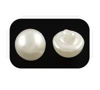 20 BOUTONS de TIGE Blanc NACRE Aspect Perle nacrée Acrylique diamètre 10 mm 1 trou - creation couture Diy
