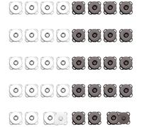 20 Boutons Magnétiques, 10mm Boutons-Pression Magnétiques Lisses pour Vêtements Bouton-Pression Magnétique Prune avec un Fort Magnétisme pour Couture Artisanat (Gris Foncé, Argent)