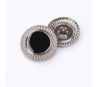 20 boutons ronds noirs for vêtements, cardigans, manteaux(Silver edge,25 mm)