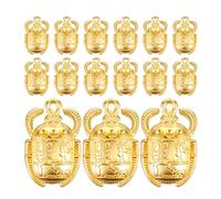20 Breloques Scarabées en Métal Doré pour Création de Bijoux Rétro | Lot de 20 Pièces, Attache Facile, pour Chaînes de Taille et Ateliers Créatifs, Style Égyptien