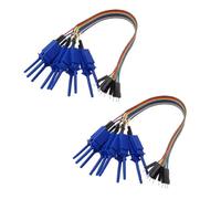 20 broches mâle Logique Analyseur Crochet Clip Kit - 20cm Fil de Cuivre Sondes avec Pince à Ressort Rétractable pour Composants Logiques USB Analyse Logique (Blanc)