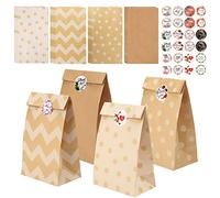 20 Cadeau Sacs D'épicerie pour Biscuits, Sacs en Papier Marron, sacs cadeaux Sac Papier Kraft Cadeau pour Anniversaire, Célébrations de Mariage et Fête